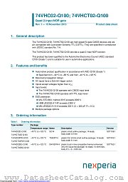 74VHCT02BQ-Q100 datasheet pdf Nexperia