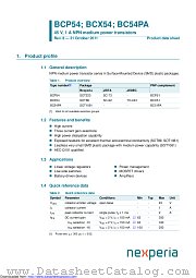 BCP54-10 datasheet pdf Nexperia