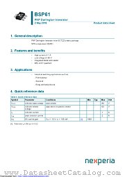 BSP61 datasheet pdf Nexperia