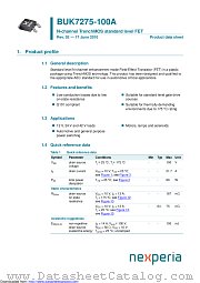 BUK7275-100A datasheet pdf Nexperia