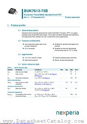 BUK7613-75B datasheet pdf Nexperia