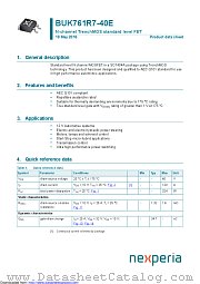 BUK761R7-40E datasheet pdf Nexperia