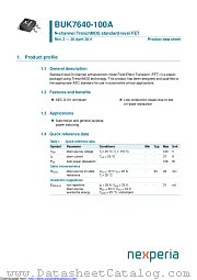 BUK7640-100A datasheet pdf Nexperia