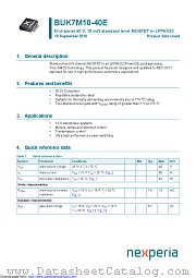 BUK7M10-40E datasheet pdf Nexperia
