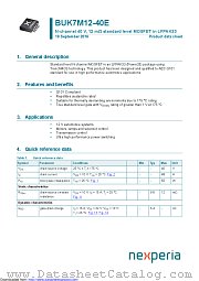 BUK7M12-40E datasheet pdf Nexperia