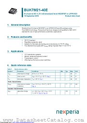 BUK7M21-40E datasheet pdf Nexperia