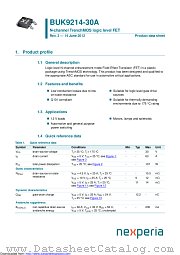 BUK9214-30A datasheet pdf Nexperia