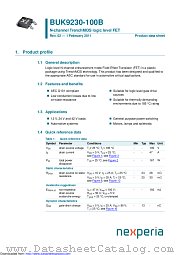 BUK9230-100B datasheet pdf Nexperia