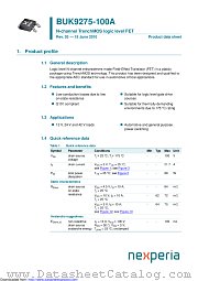 BUK9275-100A datasheet pdf Nexperia