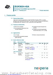 BUK9604-40A datasheet pdf Nexperia