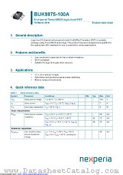 BUK9875-100A datasheet pdf Nexperia
