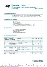 BUK9K22-80E datasheet pdf Nexperia