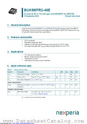 BUK9M7R2-40E datasheet pdf Nexperia