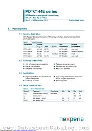 PDTC144EU datasheet pdf Nexperia
