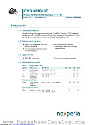 PHB18NQ10T datasheet pdf Nexperia