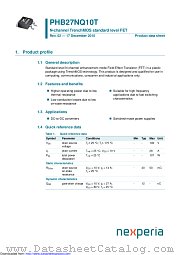 PHB27NQ10T datasheet pdf Nexperia