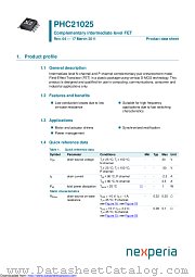 PHC21025 datasheet pdf Nexperia