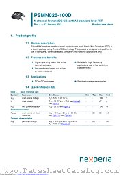 PSMN025-100D datasheet pdf Nexperia