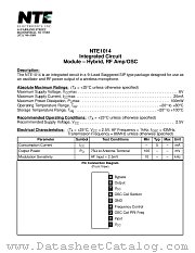 NTE1014 datasheet pdf NTE Electronics