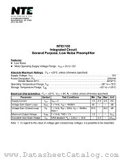 NTE1103 datasheet pdf NTE Electronics