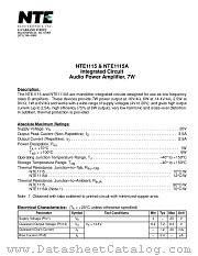 NTE1115 datasheet pdf NTE Electronics