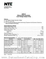NTE13 datasheet pdf NTE Electronics