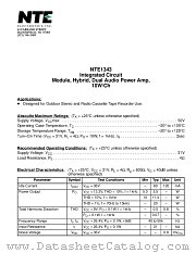 NTE1343 datasheet pdf NTE Electronics