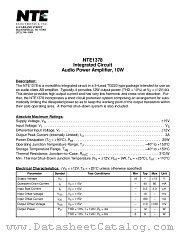 NTE1378 datasheet pdf NTE Electronics
