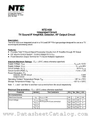 NTE1404 datasheet pdf NTE Electronics