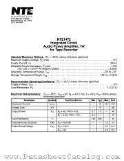 NTE1472 datasheet pdf NTE Electronics
