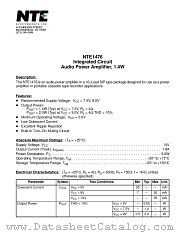 NTE1476 datasheet pdf NTE Electronics
