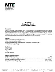 NTE1803 datasheet pdf NTE Electronics