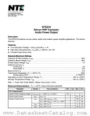 NTE218 datasheet pdf NTE Electronics