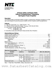NTE243 datasheet pdf NTE Electronics
