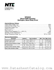 NTE2543 datasheet pdf NTE Electronics