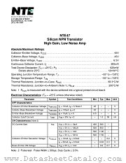 NTE47 datasheet pdf NTE Electronics