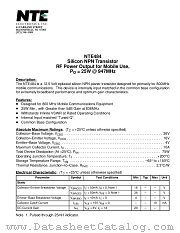 NTE484 datasheet pdf NTE Electronics