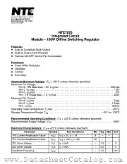 NTE7076 datasheet pdf NTE Electronics