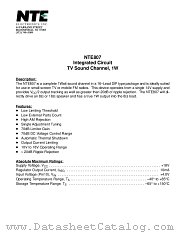 NTE807 datasheet pdf NTE Electronics
