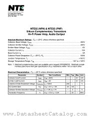 NTE92 datasheet pdf NTE Electronics
