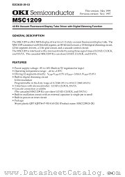 MSC1209 datasheet pdf OKI electronic components
