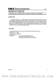 MSM27C1602CZ datasheet pdf OKI electronic components