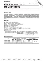 MSM5116400C datasheet pdf OKI electronic components