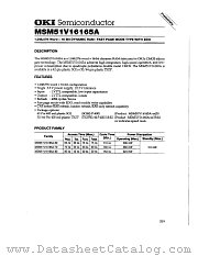 MSM51V16165A datasheet pdf OKI electronic components