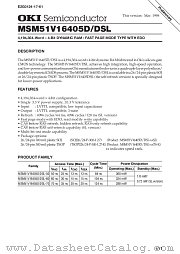 MSM51V16405DSL datasheet pdf OKI electronic components