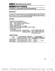 MSM51V17400A datasheet pdf OKI electronic components