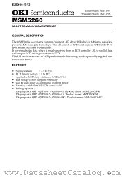 MSM5260 datasheet pdf OKI electronic components