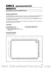 MSM5278 datasheet pdf OKI electronic components