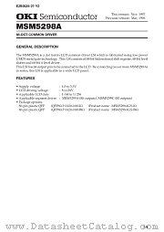 MSM5298A datasheet pdf OKI electronic components