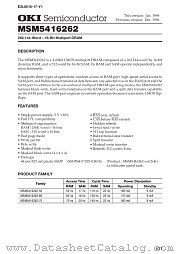 MSM5416262 datasheet pdf OKI electronic components